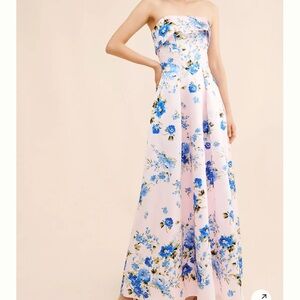Strapless Floral Maxi Dress